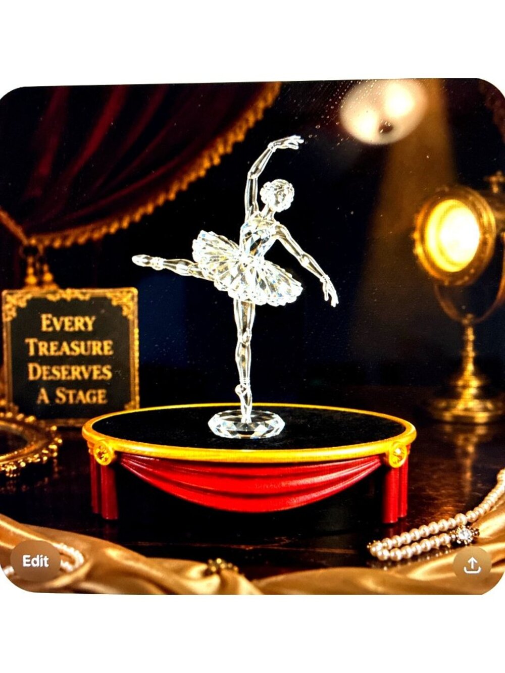 Mini Theater Display Stand Red Curtain Collectible Figure Pedestal Display Base - Picture 8 of 10